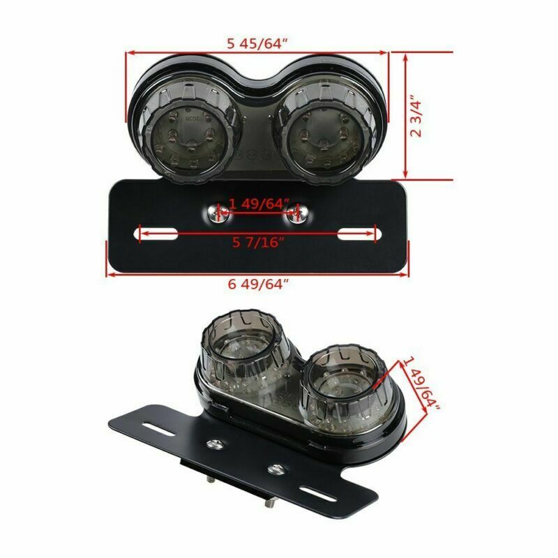 License Plate LED Brake Tail Turn Signal Light For Bobber Cafe Racer ATV Chopper