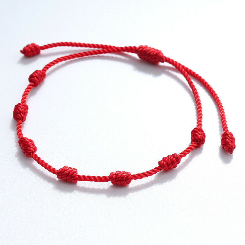 1PC Lucky Red String bracelet Kabbalah Amulet 7 Knots Protection Rope Gifts  KX