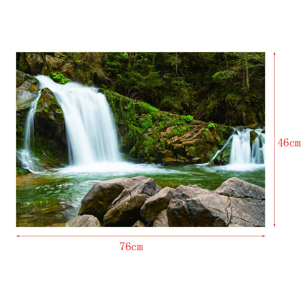 Aquarium Background Backdrop Fish Tank Reptile Vivarium Waterfall 76x46cm
