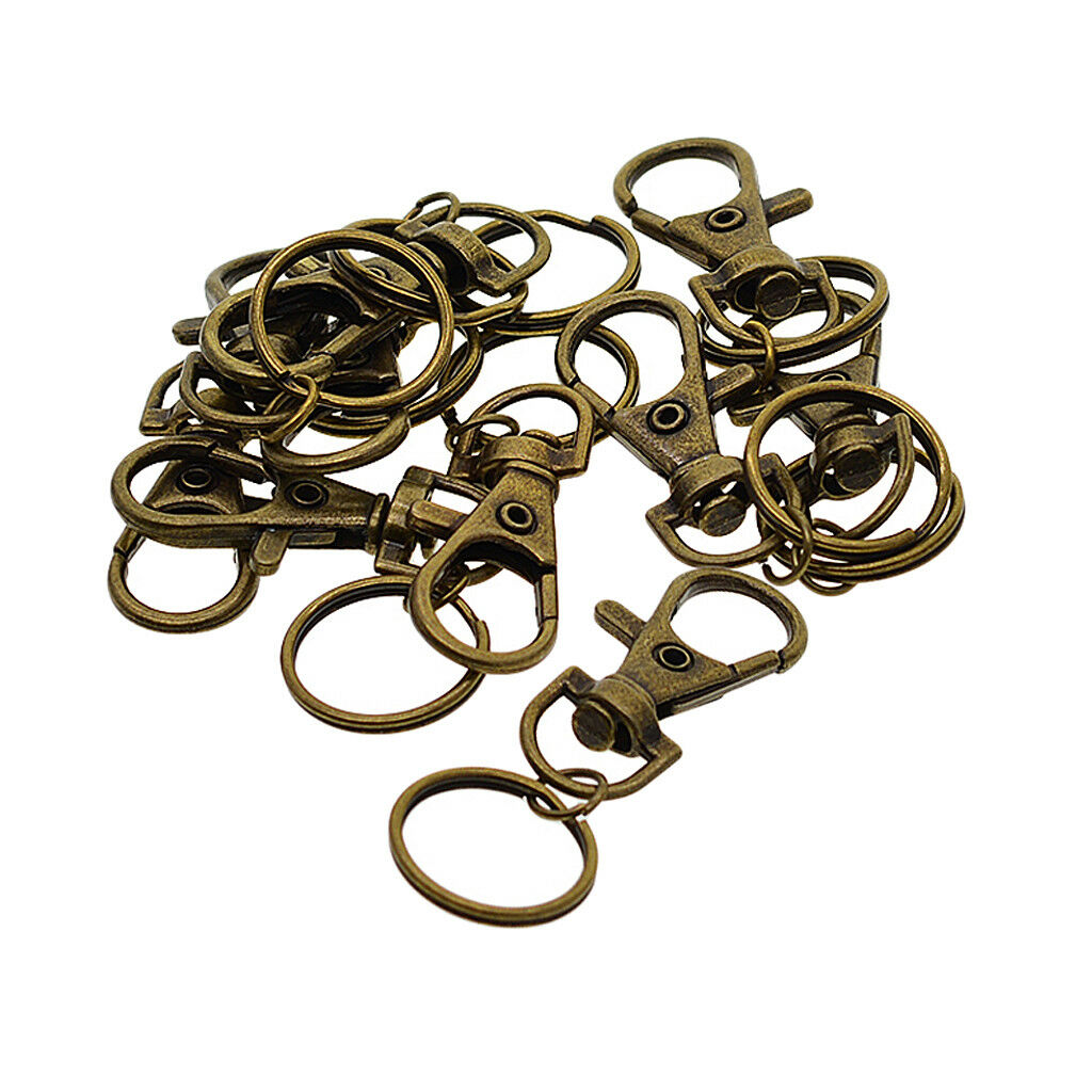 10Pcs Metal Key Chain Hooks with Key Rings for DIY Crafts Jewelry Findings