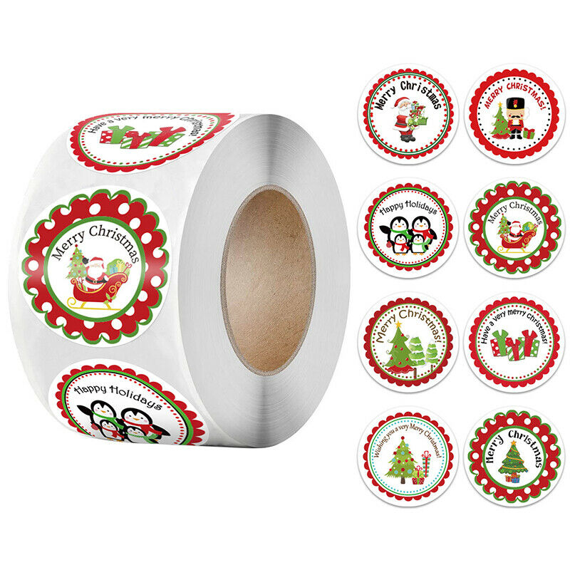 500pcs Merry Christmas Snowman Tree Decor Stickers Wrapping Gift Box Label TBDA
