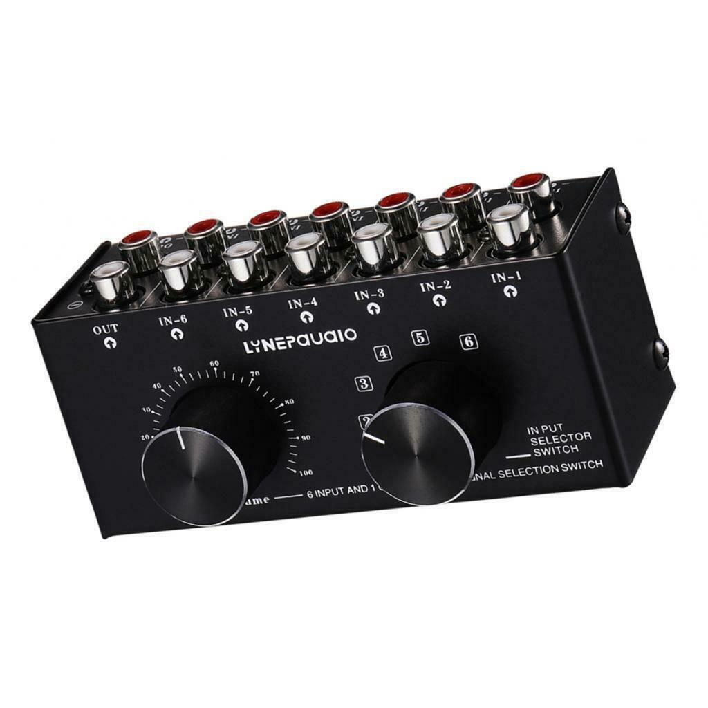 6 Input 1 Output Source Switch Box Switcher Professional Speaker Selector