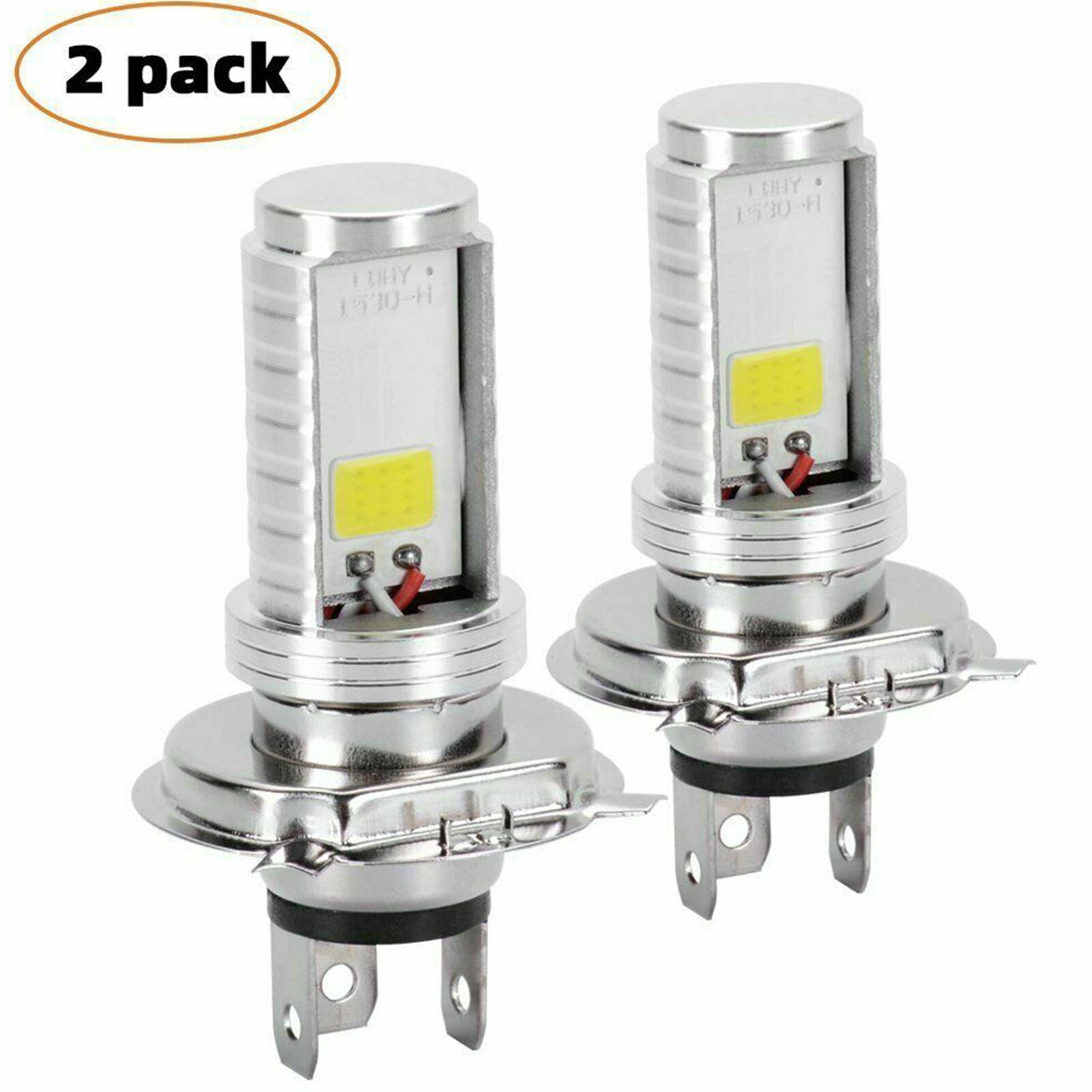 2x H4 LED Bulb Hi / Low Beam Auto Motorcycle Motor Vehicle Headlight Light 6500K