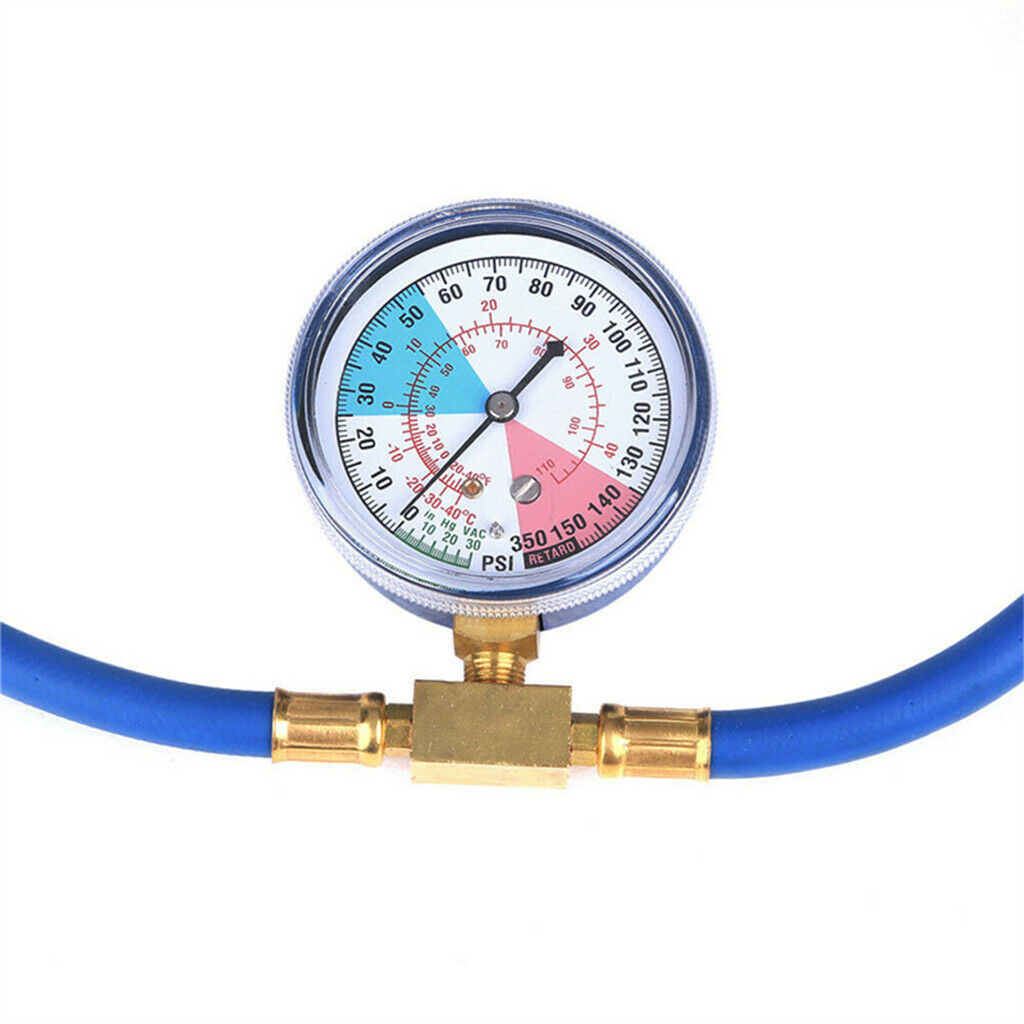 R134A Recharge Hose Kit Car AC Charging Hose Valve with Pressure Gauge