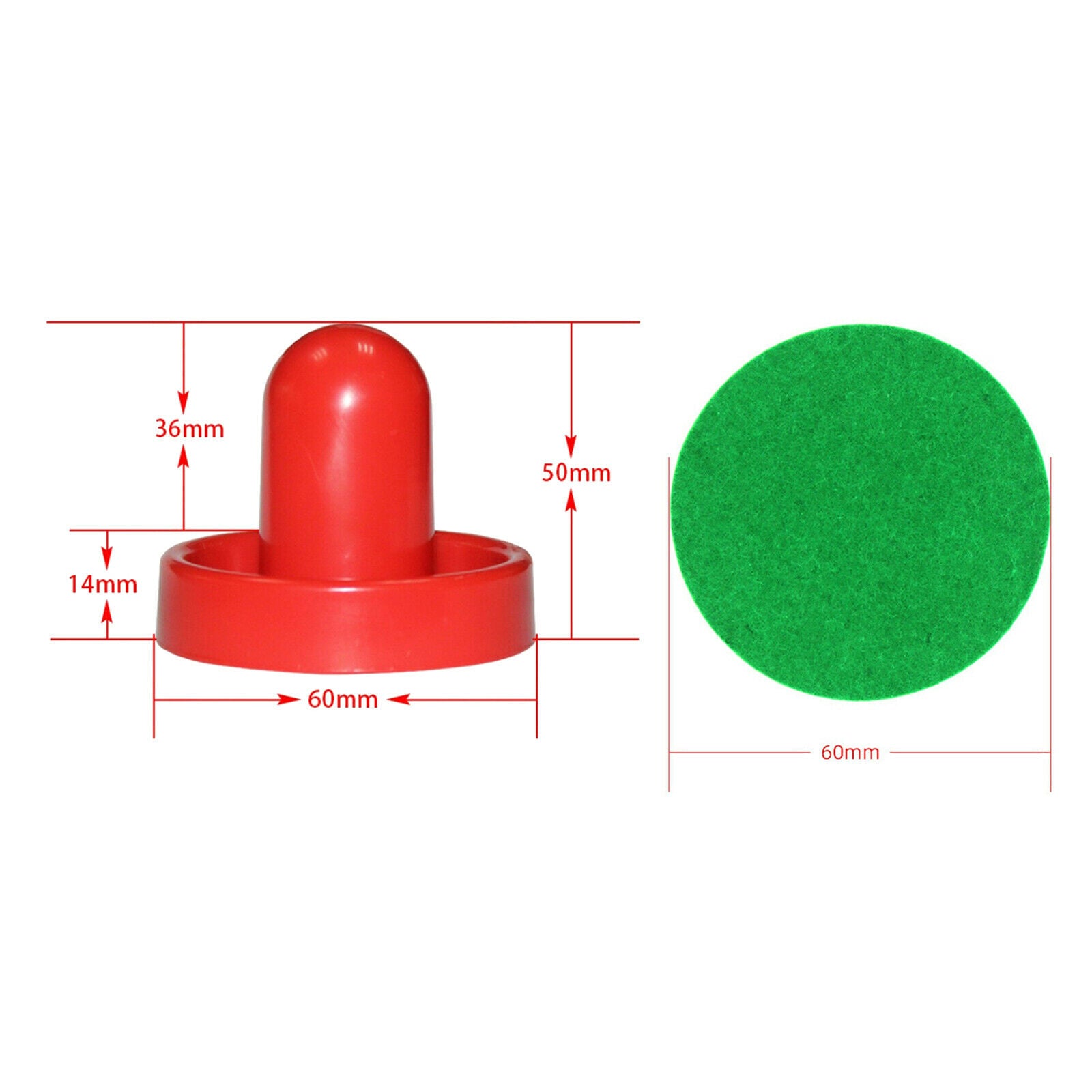 2PCS Air Hockey Pushers and 4PCS Pucks Family Game for Game Tables Red