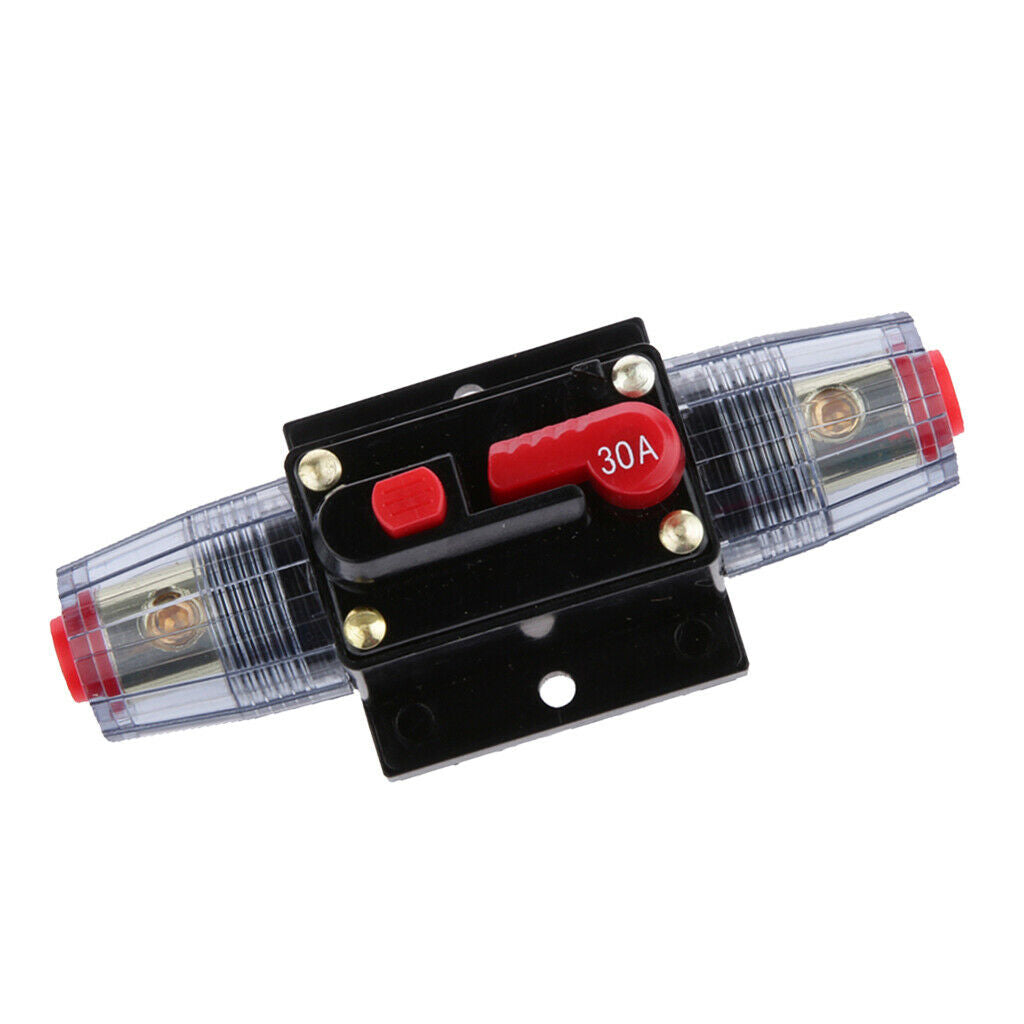 Car Inline Circuit Breaker 30A Manual Reset Switch Car Stereo Circuit Fuse