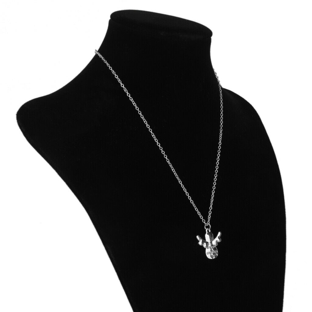 Fashion Jewelry Angel Wing Carved Letters Charm Pendant Chain Necklace