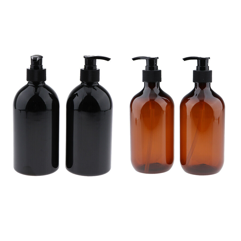 4x 500mL Plastic Empty Shampoo Conditioner Pump Bottles Dispenser Containers