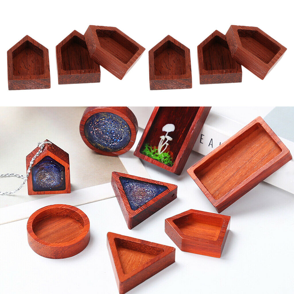 6 Pieces Natrual Wood Pendant Charms for Crafts Jewelry Necklace Crafts DIY