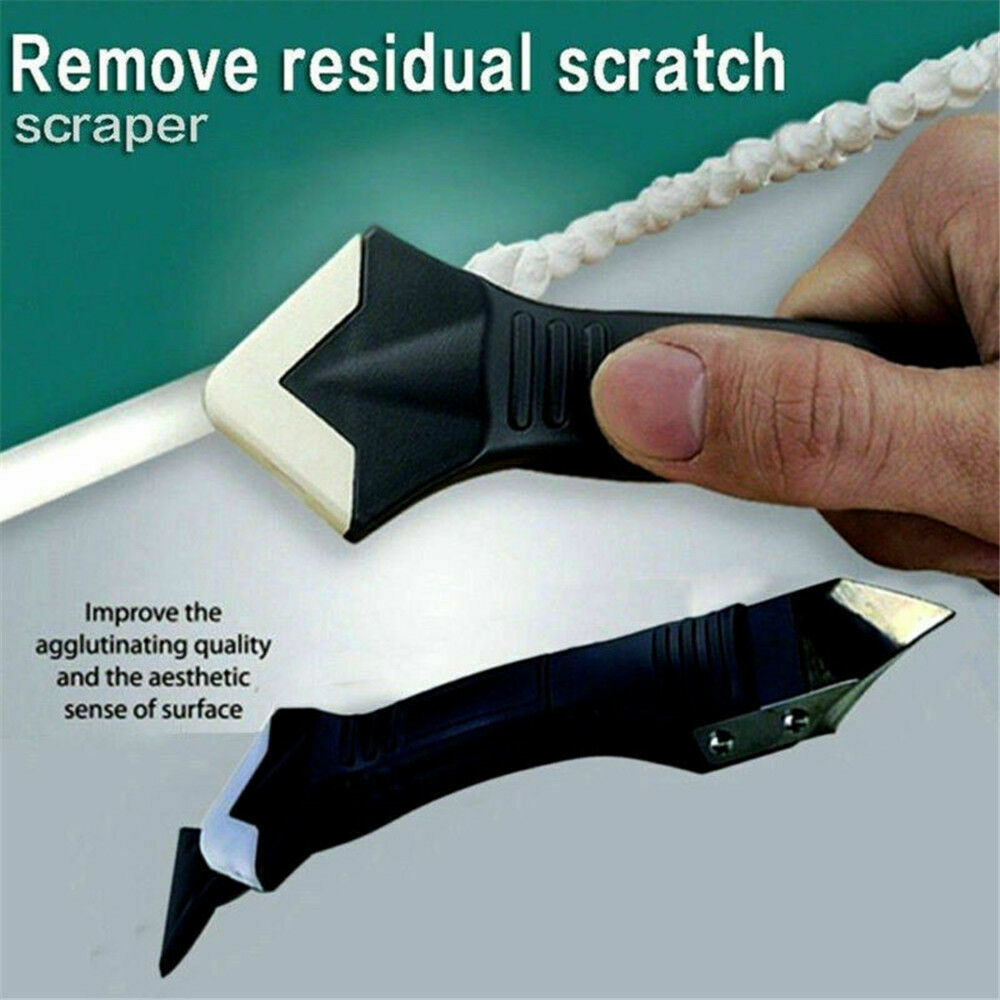 Silicone Remover Caulk Finisher Sealant Smooth Scraper Grout Kit Tools 3 In1
