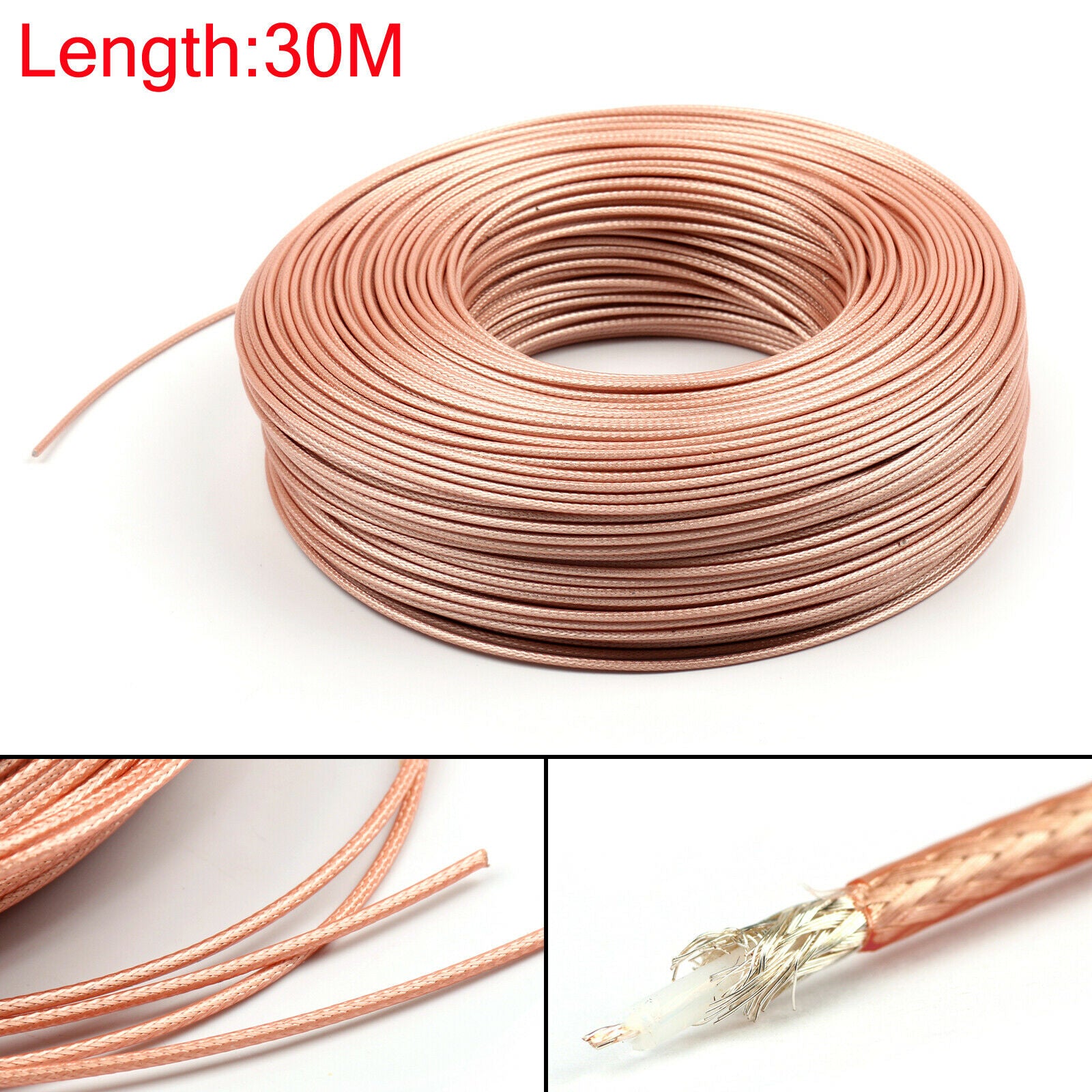 30m RG179 RF Coaxial Cable Connector 75ohm M17/94 RG-179 Coax Pigtail 98ft CN