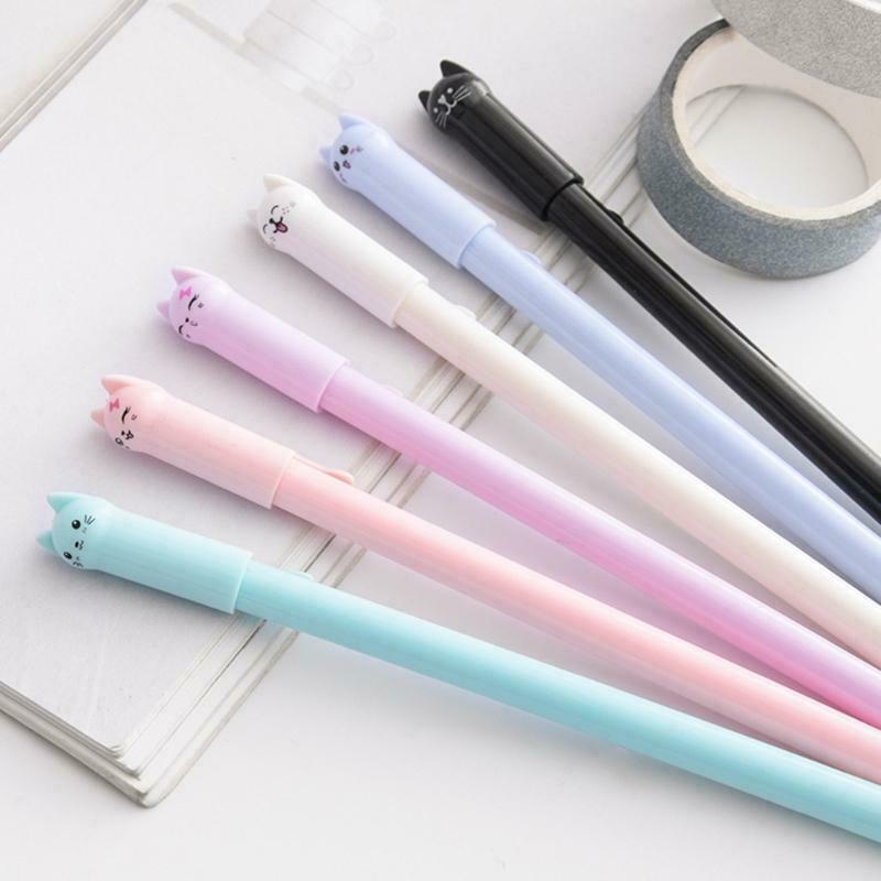 Cute Cat Pens Design Gel Ink Writing Pen for Cat Lovers Kids Woman Gift Child