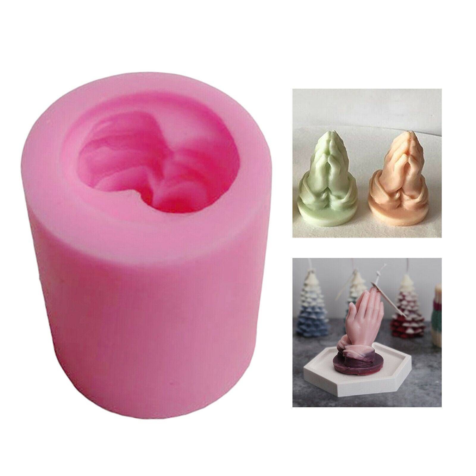 Praying Hands Silicone Mold DIY Plaster Decoration Bee Wax Candle Mold Durable