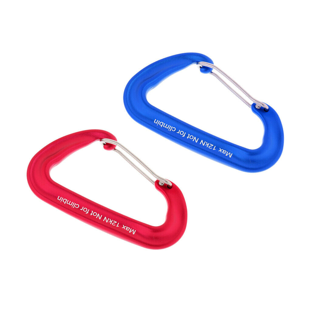 6 Pieces 12KN Aluminum Wire Gate Carabiner for Hammock Camping Hiking Red