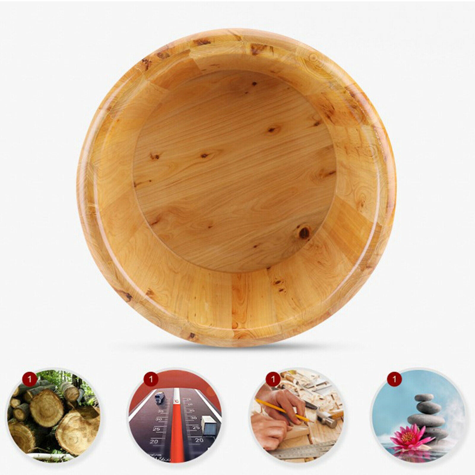 Cedar Wood Foot Basin Wood Bucket For Foot Soaker Washing Massage Spa Soaking