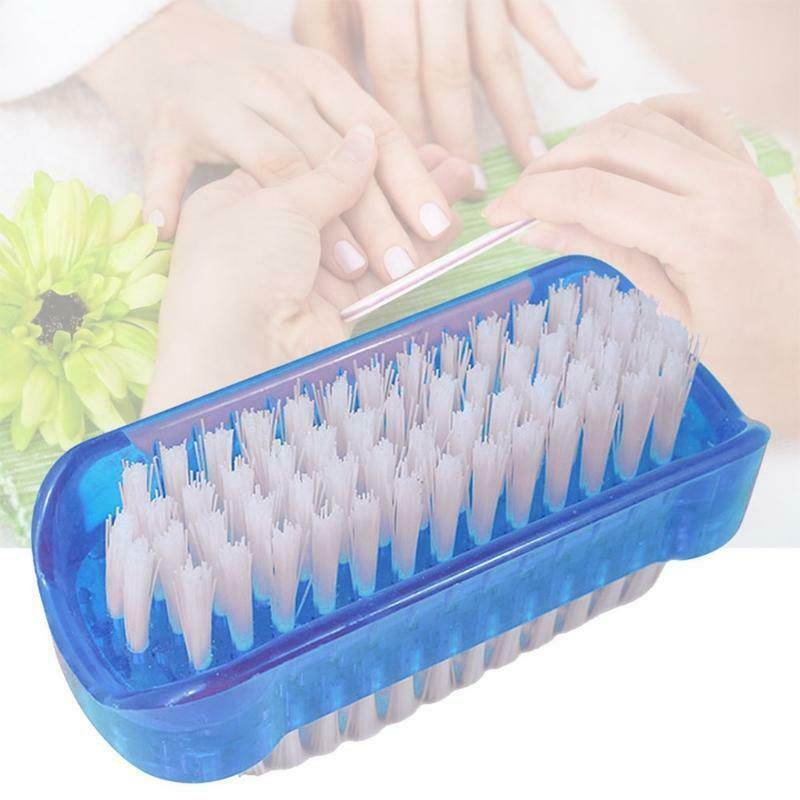 Plastic Double Sided Nail Brush Nail Cleaning Scrubbing Brushes Remove Dust Tool