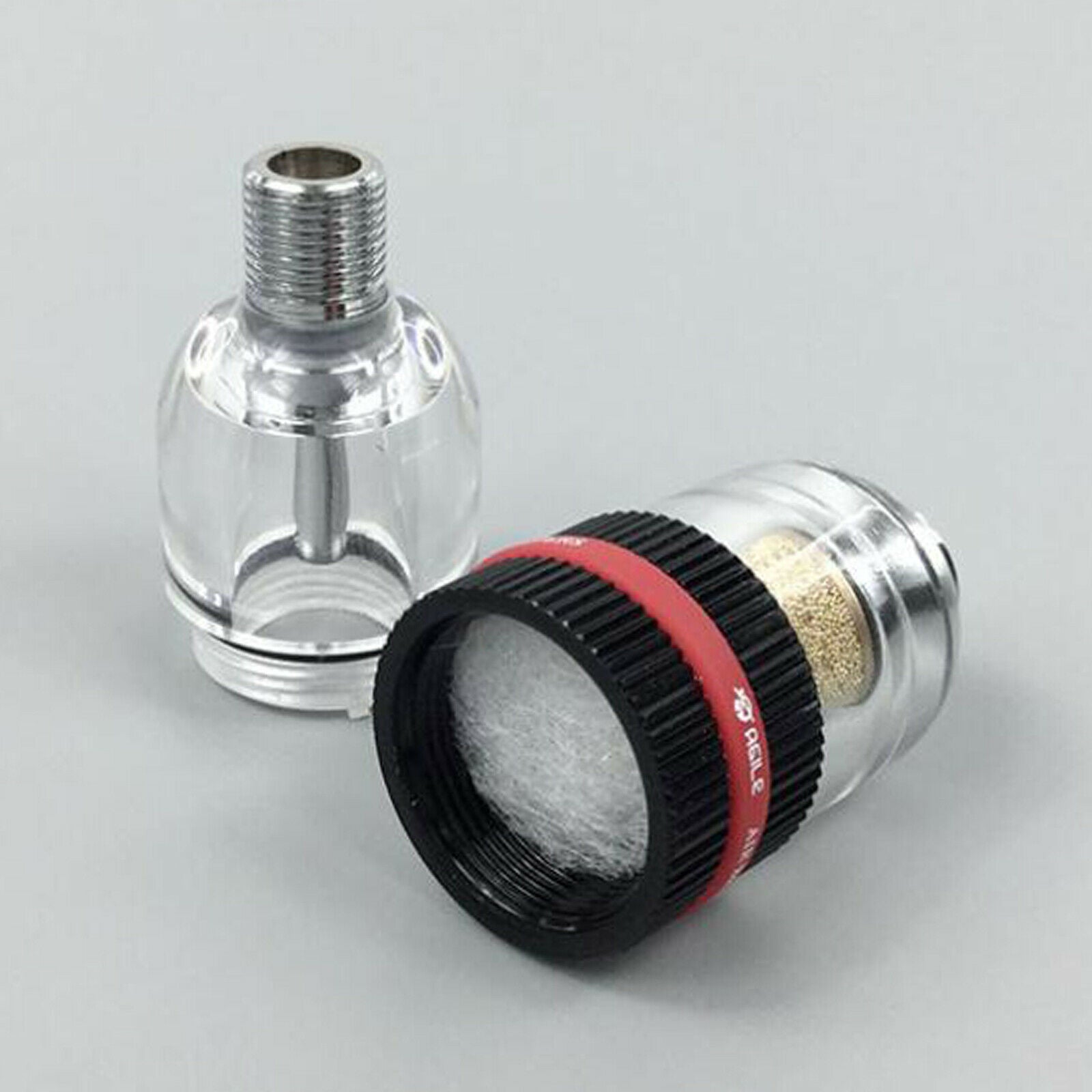 Water Oil Separator Filter for Gun Air Line 1/4 inch Inlet and Outlet black