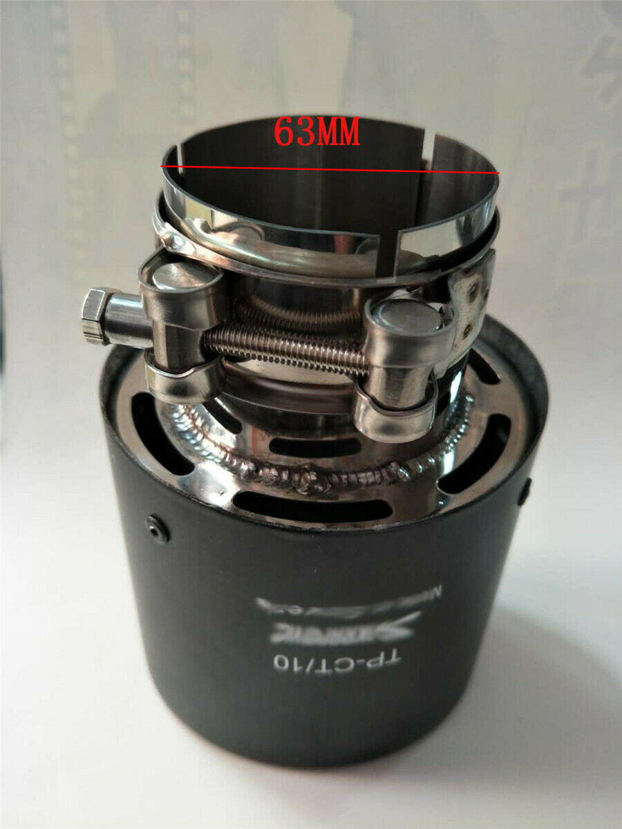 Universal 63mm-89mm Burnt Steel Carbon Fiber Pipe Car Exhaust Muffler Tip Pipe