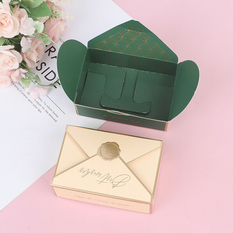 5pcs Bronzing Envelope Shape Wedding Candy Boxs Party Packaging Gift BagsFCA