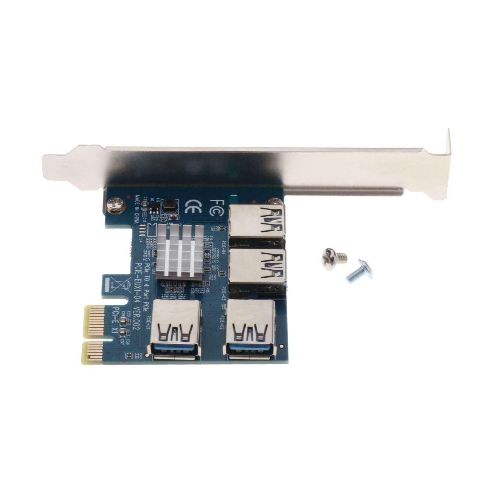 PCI-E 1 to 4 PCI Express 16X Slots Riser Card PCI-E 1X to 4 USB Adapter Card