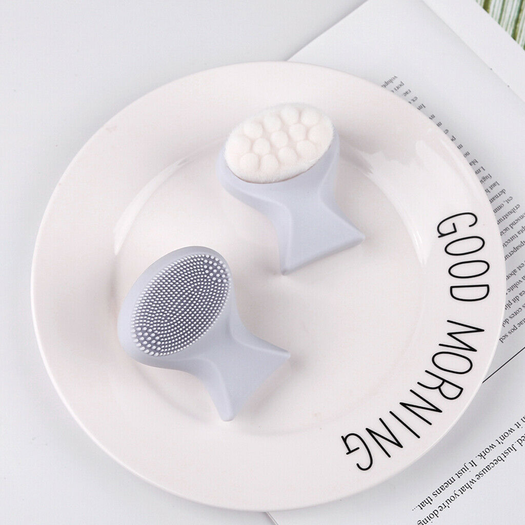 Handheld Double-sided Face Cleansing Brush Silicone Deep Cleaning Brush