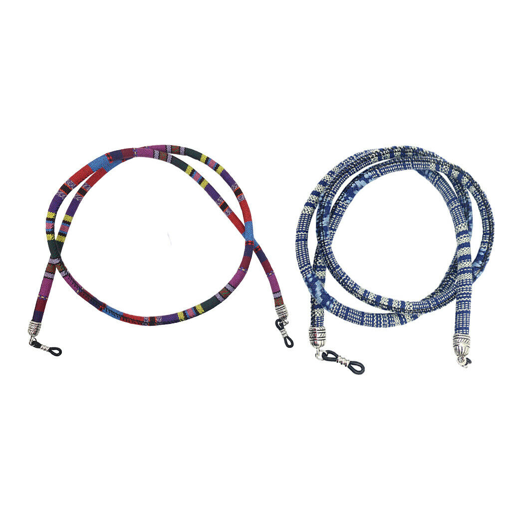 2Pcs Cotton Women Men Eyeglass Cord Strap Glasses Lanyard Holder Chain