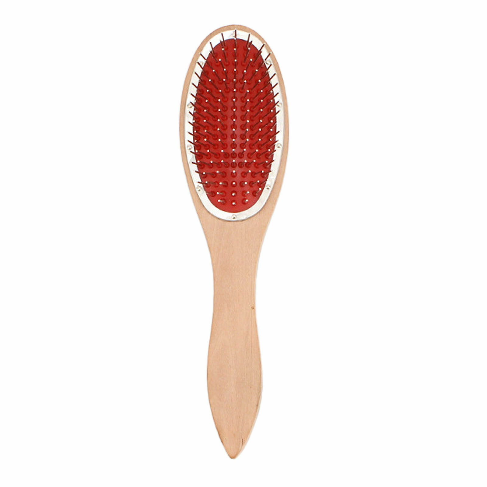 Anti-Static Detangling Steel Tooth Wood Comb Brush Wig Hair Extensions Brush