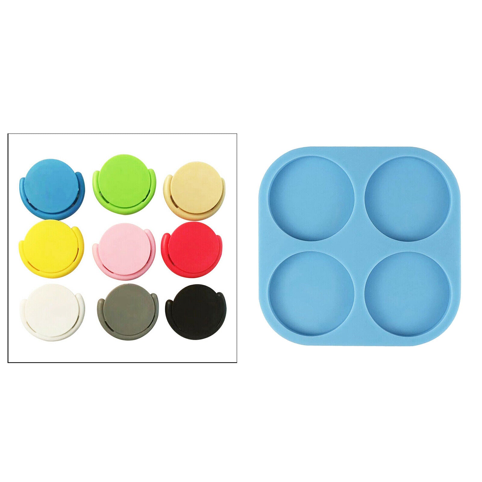 Phone Grip Socket Mold 4 Cavity Circle Casting Mould Making Tool Kids Adults