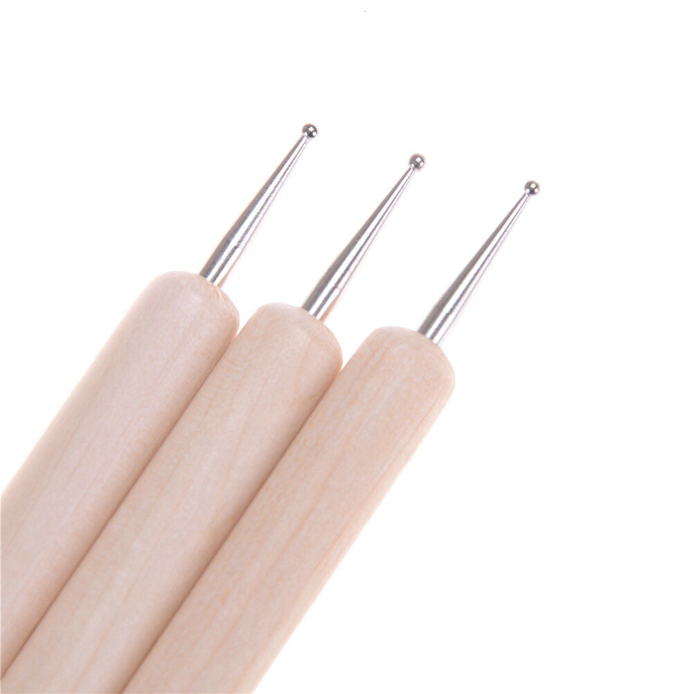 3x Ball Styluses Tool Set For Embossing Pattern Clay Sculpting Ho.l8