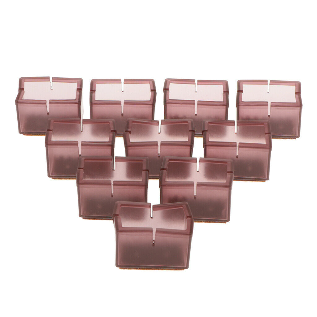 Pack 10pcs Rectangle Chair Leg Caps Furniture Table Feet Cups Ends Coffee_A