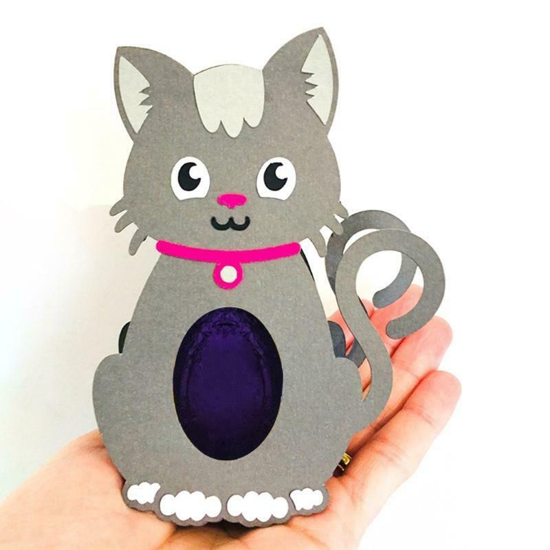 Easter Cat Box Metal Cutting Dies Stencil Scrapbooking DIY Album Stamp Paper
