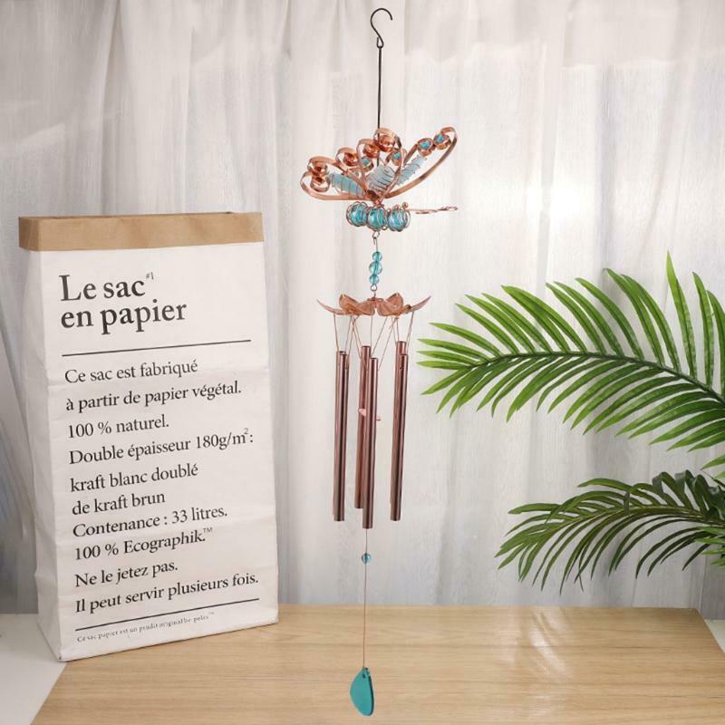 33 Inch Indoor Outdoor Metal Wind Chimes Butterfly Painted Ornaments Garden Yard