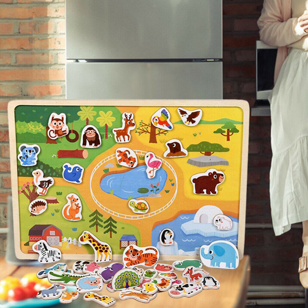 Wooden   Educational Puzzle Toys Animal Jigsaw Puzzles for Preschool