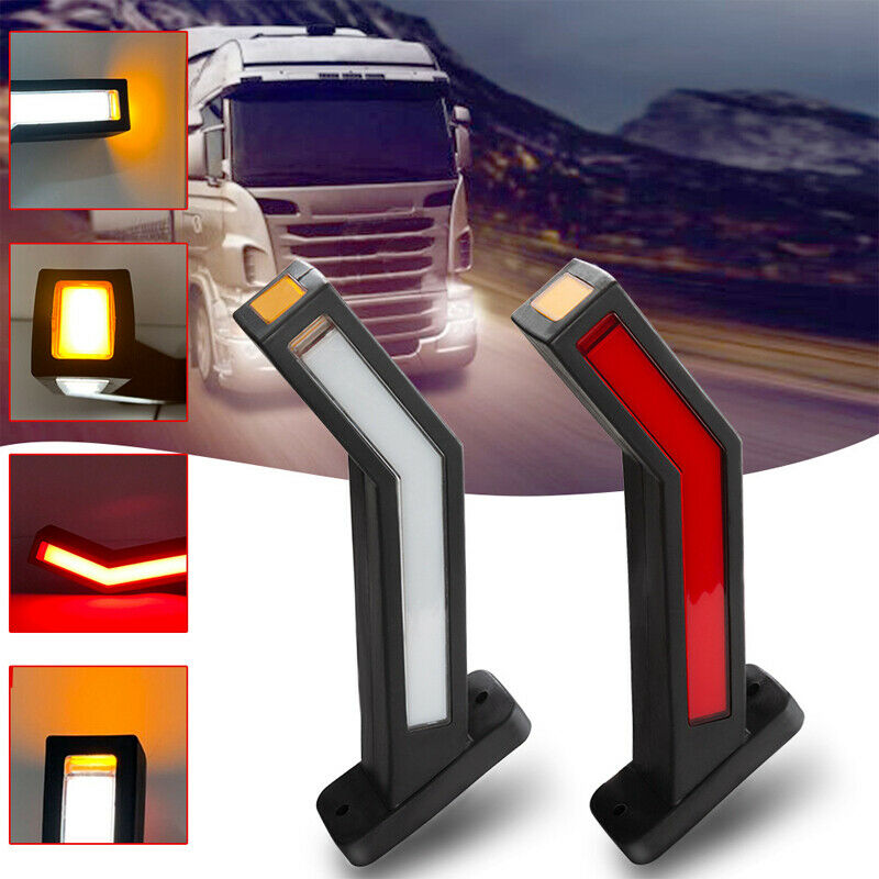 2x Car LED Side Marker Light Outline Lamp For Trailer Truck Van 12-24V Indicator