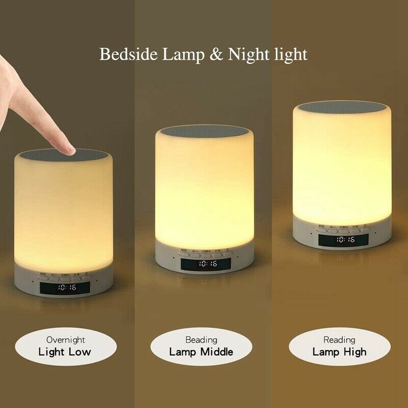Bluetooth Speaker Night Lights,Press Discoloration LED Light,Smart Alarm ClockD9