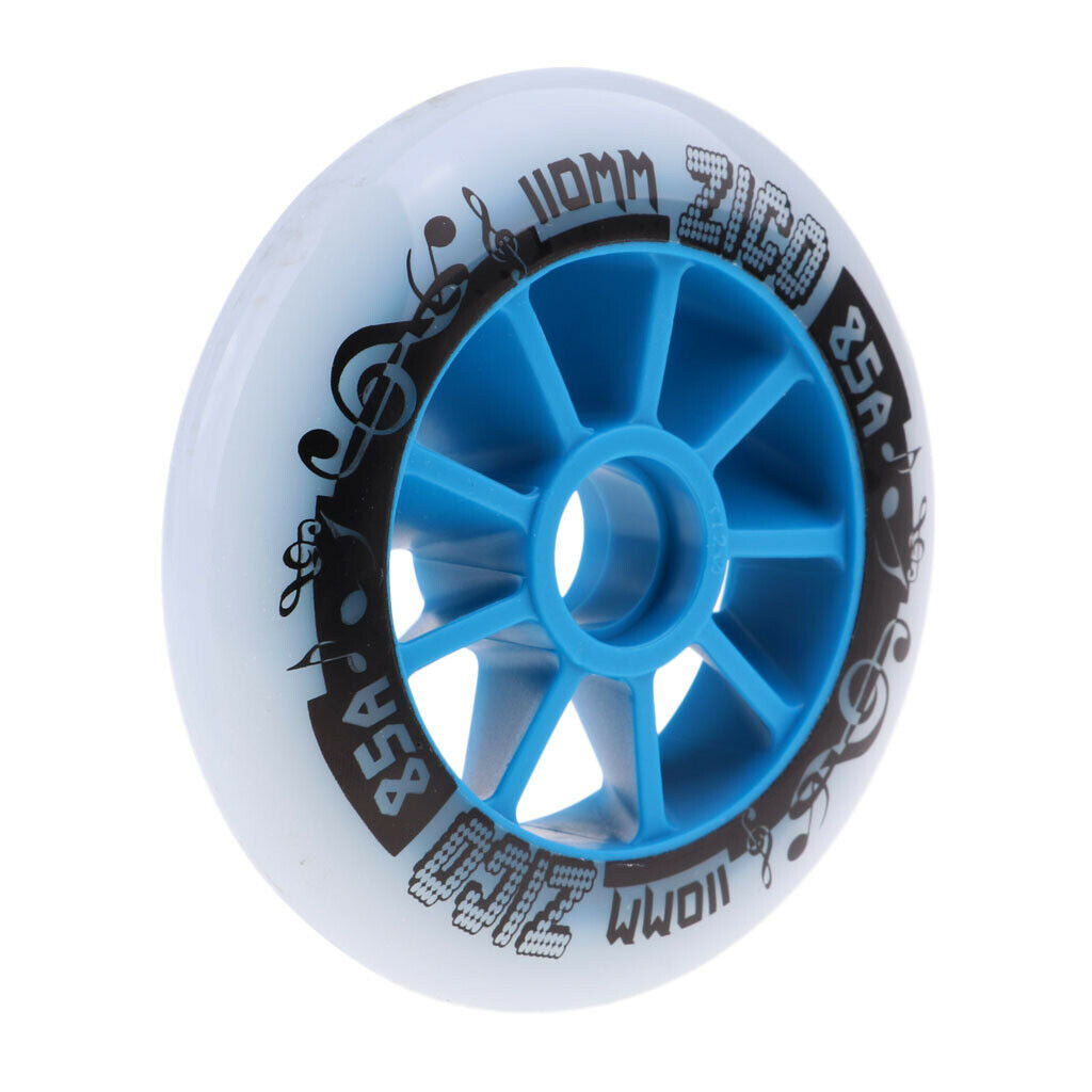 6X Outdoor PU Roller Inline Skates Wheel Replacement Racing Wheels 110mm Blue