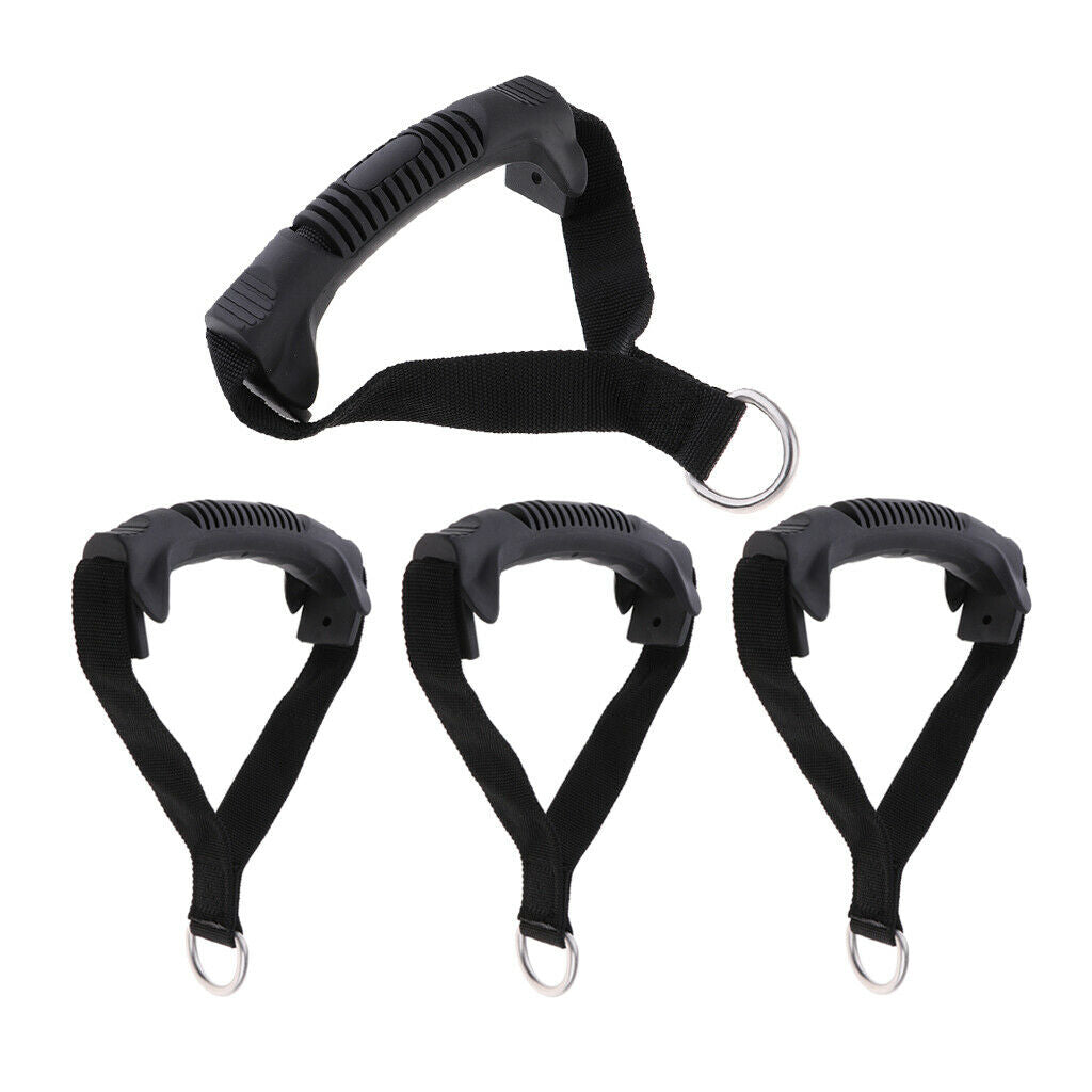 4 Exercise Handles Pull Grips D-Rings Handlebar Gym Workout Tool for Indoor Home