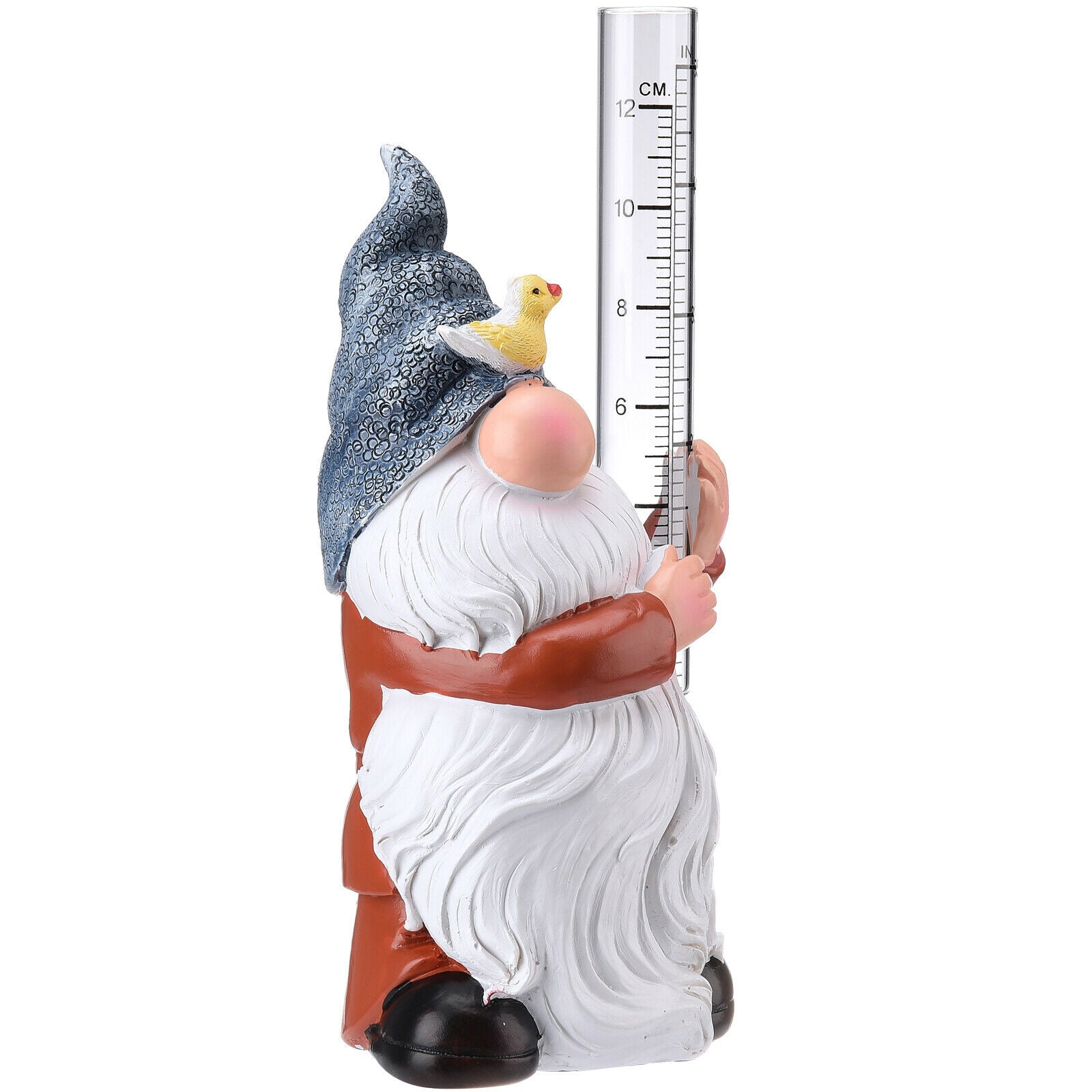 Garden Rain Gauges Gnome Sculpture Plastic Yard Durable Hand Painted 1PCS Statue