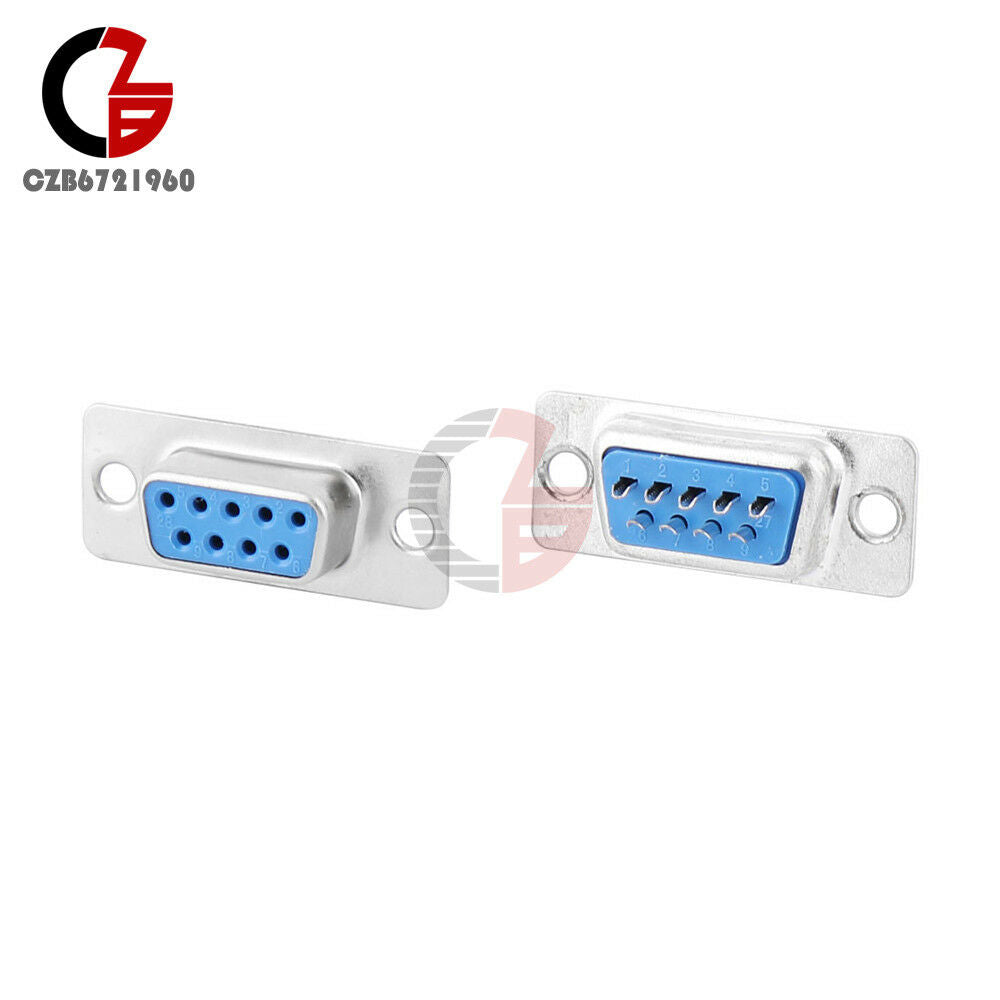 10PCS DB9 9 Pin Female Plug Connector RS232 VGA 2 Rows Solder Type Straight