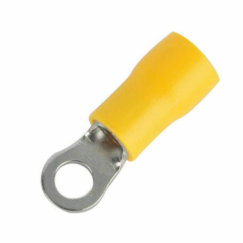 20pcs Yellow 10-12AWG RV 5.5-4S Insulated Car Crimp Ring Terminal Wire Connector