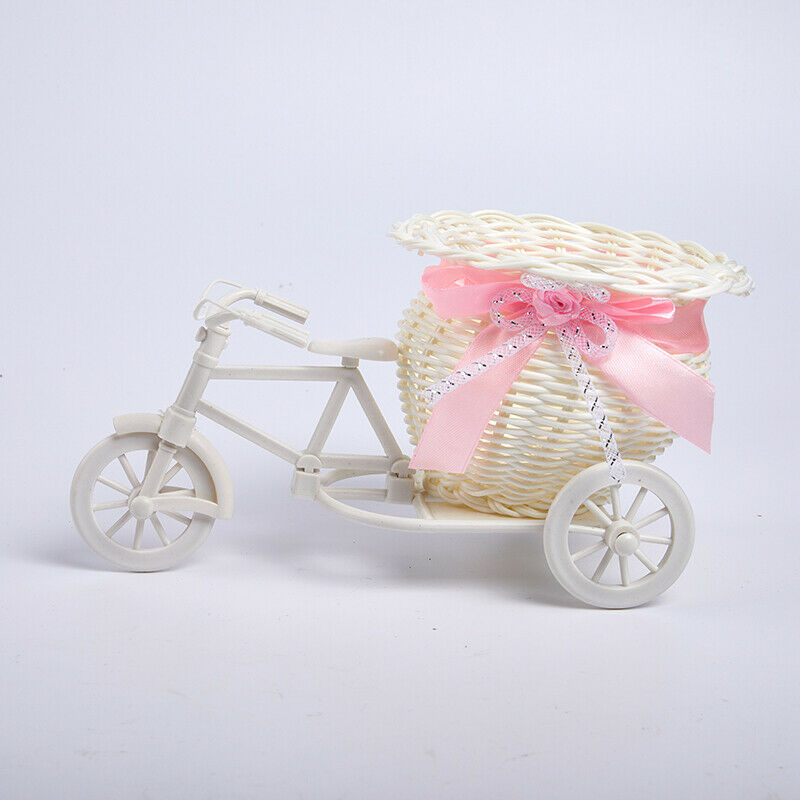 Bicycle shape Flower Basket Garden White Tricycle Bike Design Flower BasketFCA