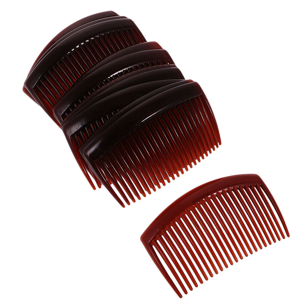12 pieces Women Plastic Hair Comb Clip Slide Hairpin Hair Accessories Coffee