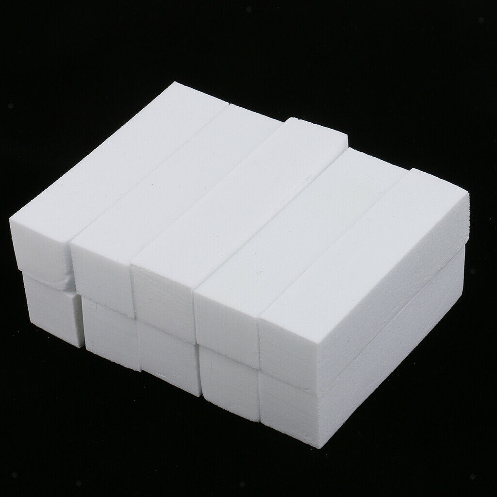 Pack of 10 Soft 4-Way Nail Art Filing Sponge Buffer Block Nails Files Tools