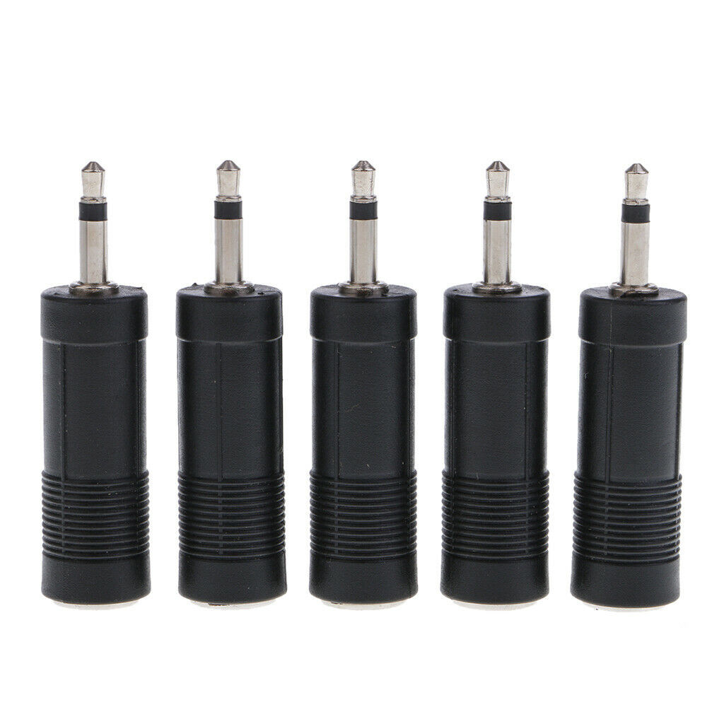 3.5mm 1/8"Male Plug Mono to 6.35mm 1/4"Female Jack Audio Converter 5Piece