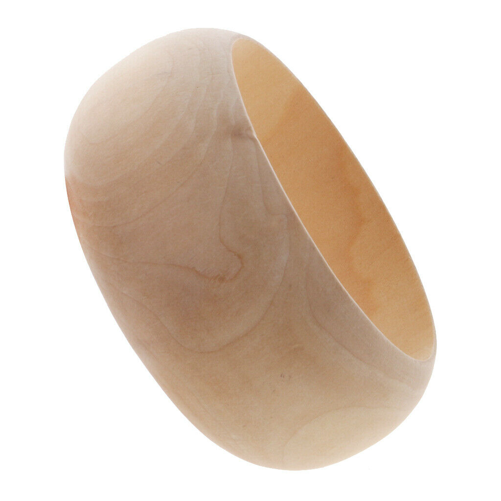 2pcs Wooden Round Bracelet Blank Bangle Jewelry Craft Wood Rings