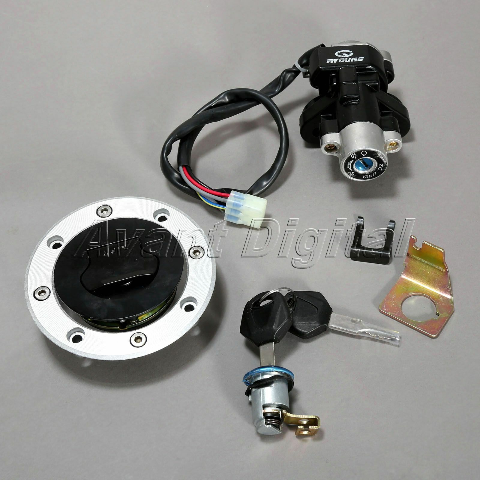 Ignition Switch Fuel Gas Cap Cover Seat Lock Key Set for Suzuki SV650 1999-2002