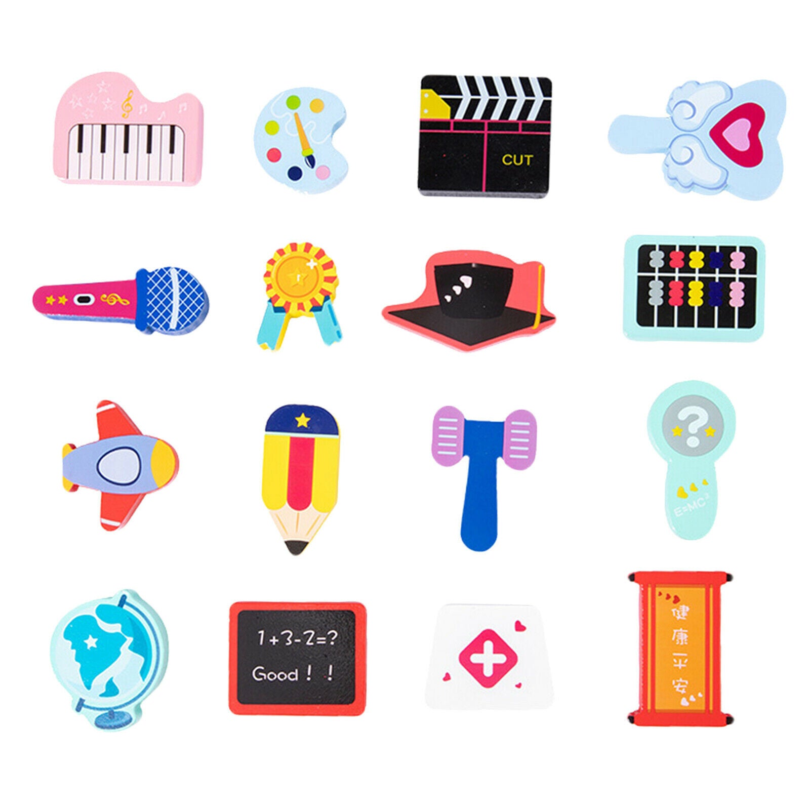 Wooden Toys Promotes Learning Ability Kids Pretend Play Multi Shapes Props