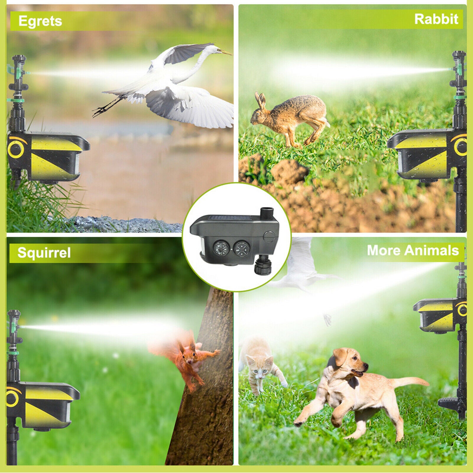 Solar Motion Activated Sprinkler Yard Animal Repellent Deer Birds Deterrent