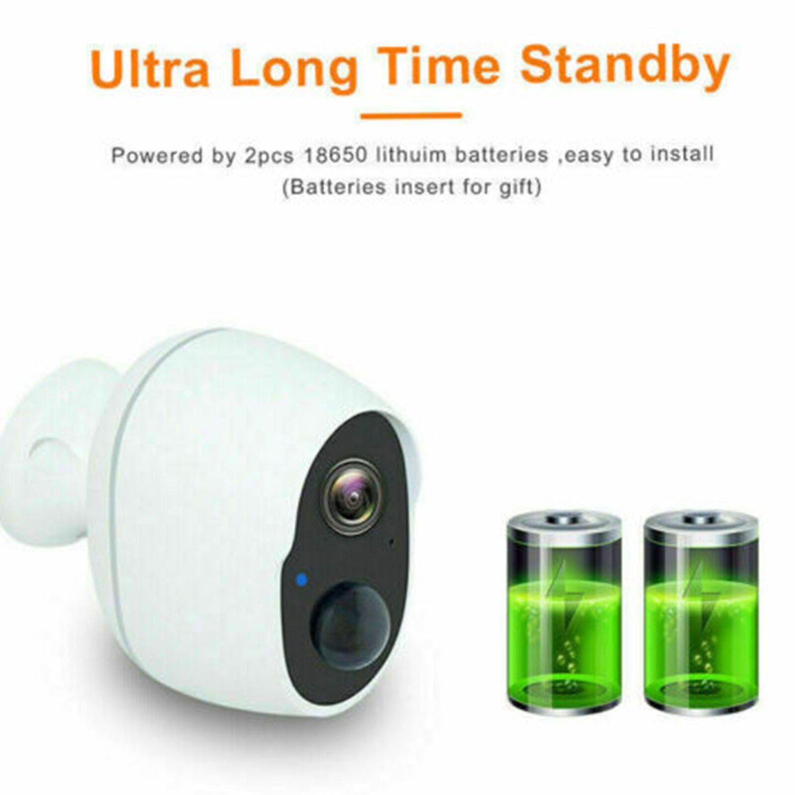 1080P Wireless Security Camera Rechargeable Battery Powered WiFi Indoor Outdoor