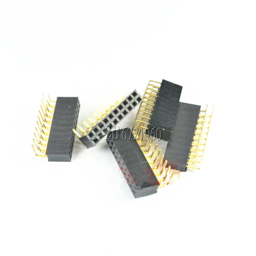 5PCS 2x10Pin 2.54mm Pitch Header Right Angle Female Double Row Socket Connector